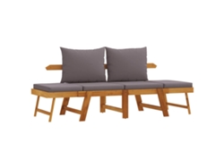 Maison Exclusive - Banco de jardín 2 en 1 con cojines, madera maciza de acacia.