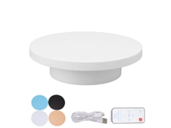 Plataforma giratoria eléctrica de 360º para fotografía de producto con control remoto recargable de 3 kg blanca