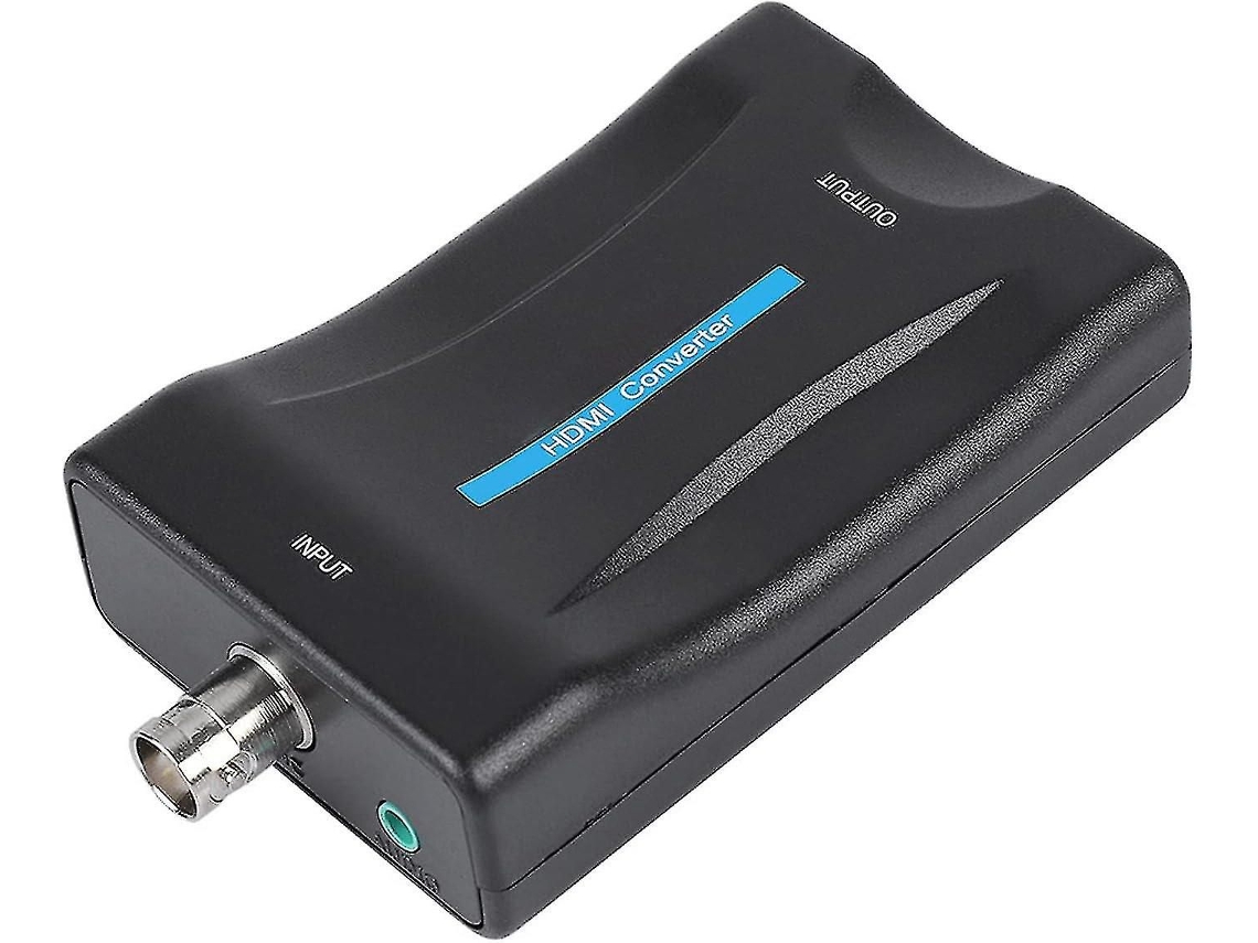 Adaptador coaxial a HDMI. Conversor BNC/coaxial para antena TV. Vídeo HD 1080p/720p. Monitor vigilancia.