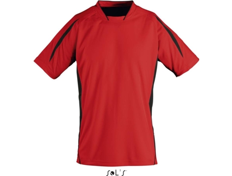 Camiseta de Hombre para Fútbol SOLS Maracana Ssl Rojo (XL)