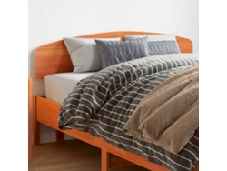 Cabecero De Cama Madera Maciza De Pino Marrón Cera 150 Cm