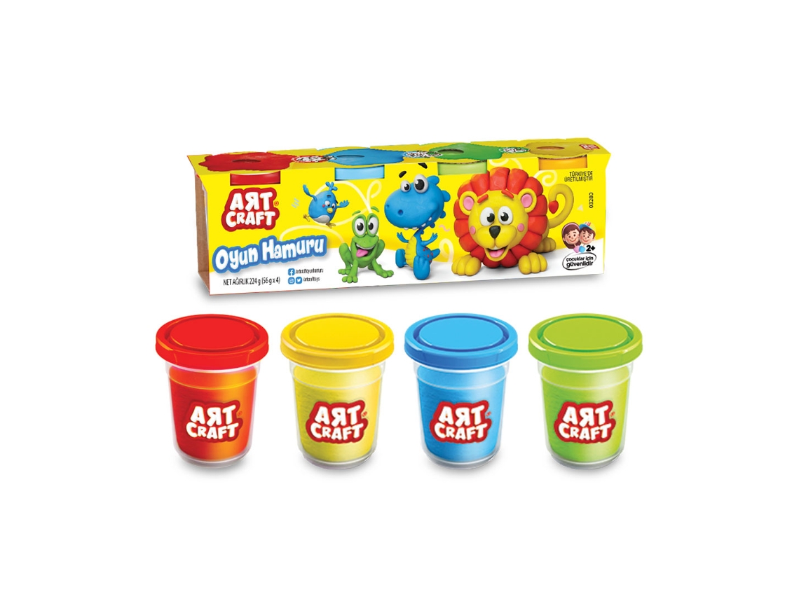 Art Craft Plastilina Pack 4 Botes 224 Gr ARTCRAFT