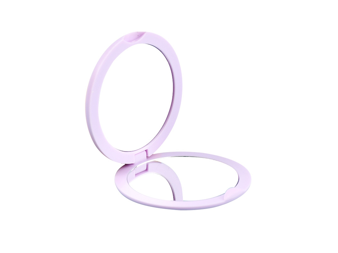 (morado) Mini Espejo De Maquillaje Portátil De Doble Cara, Un Elemento Esencial Para Viajes, Espejo Redondo Plegable