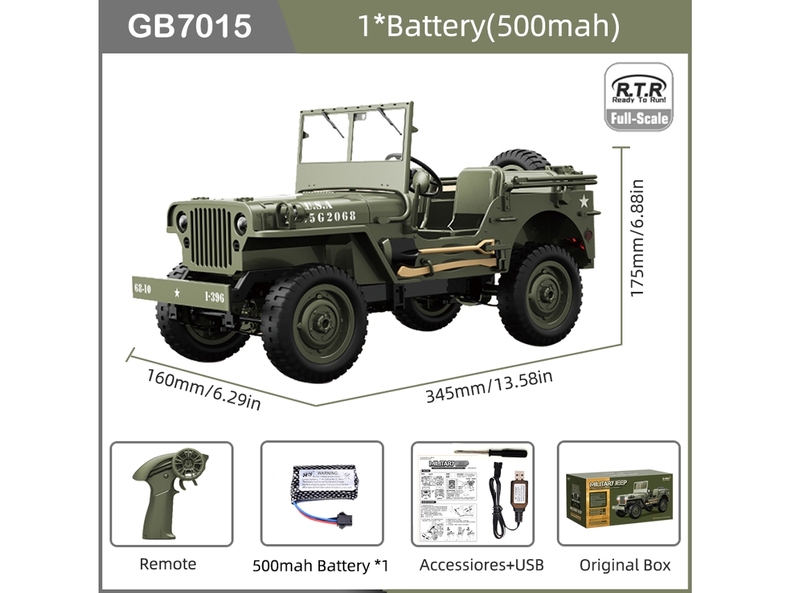 Jeep Willis 1941 4x4, camión militar a escala 2.4G, escala 1/10, todoterreno, todoterreno, para adultos y niños. Aeuzwr