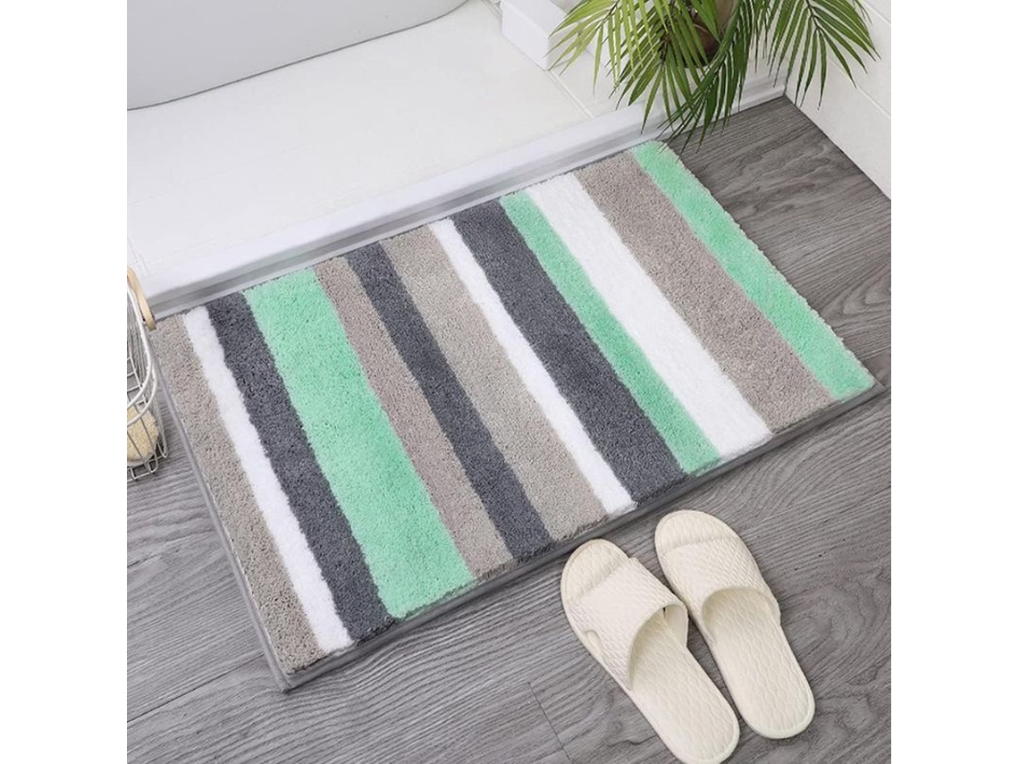 2026-tapete De Baño Antideslizante Lavable A Máquina Linjou 40x60x3cm, Ultra Suave Absorbente Microfibra Verde Verde