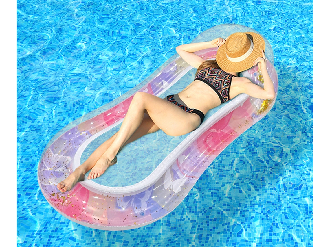 Flotador inflable para piscina para adultos, flotador inflable de mariposa con lentejuelas Siurn