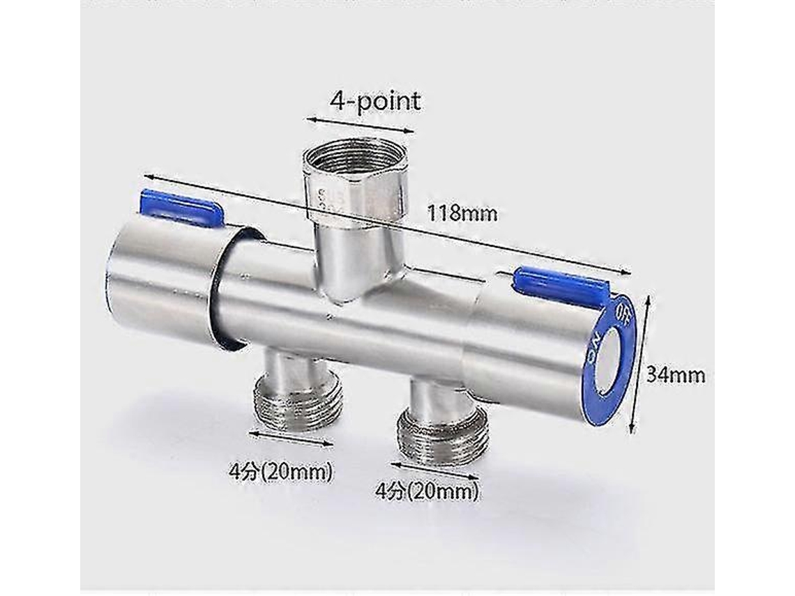 Desviador Ternario Grifo 4 Puntos Adaptador 1 A 2 Doble Cabeza Dual Propósito Válvula Distribución Agua Lavadora