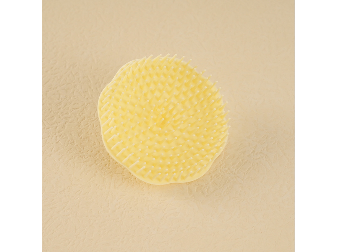 (amarillo, Tamaño 8x8x2 Cm) Cabezal De Cepillo De Champú De Silicona Suave Con Función De Masaje Del Cuero Cabelludo.