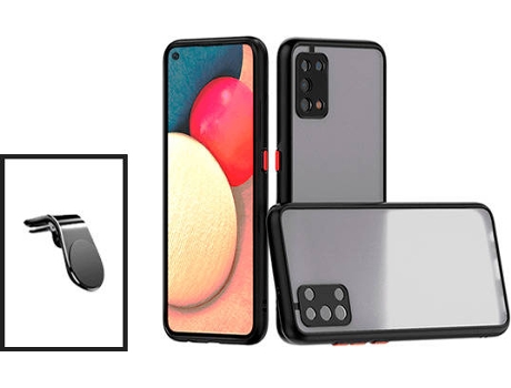 Kit Carcasa Trasera Protección Cámara + Soporte de Auto Oppo A74 5G GIFT4ME Negro