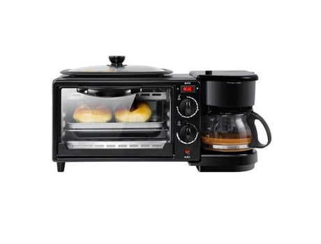 Mini horno + Cafetera WEIMAI 3 en 1 Negro