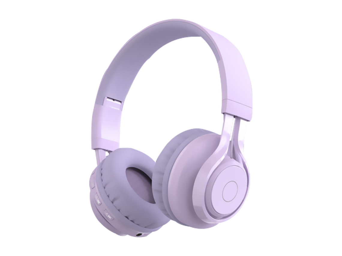 Auriculares con cable, batería de 9 horas de duración y cable de audio morado de 3,5 mm