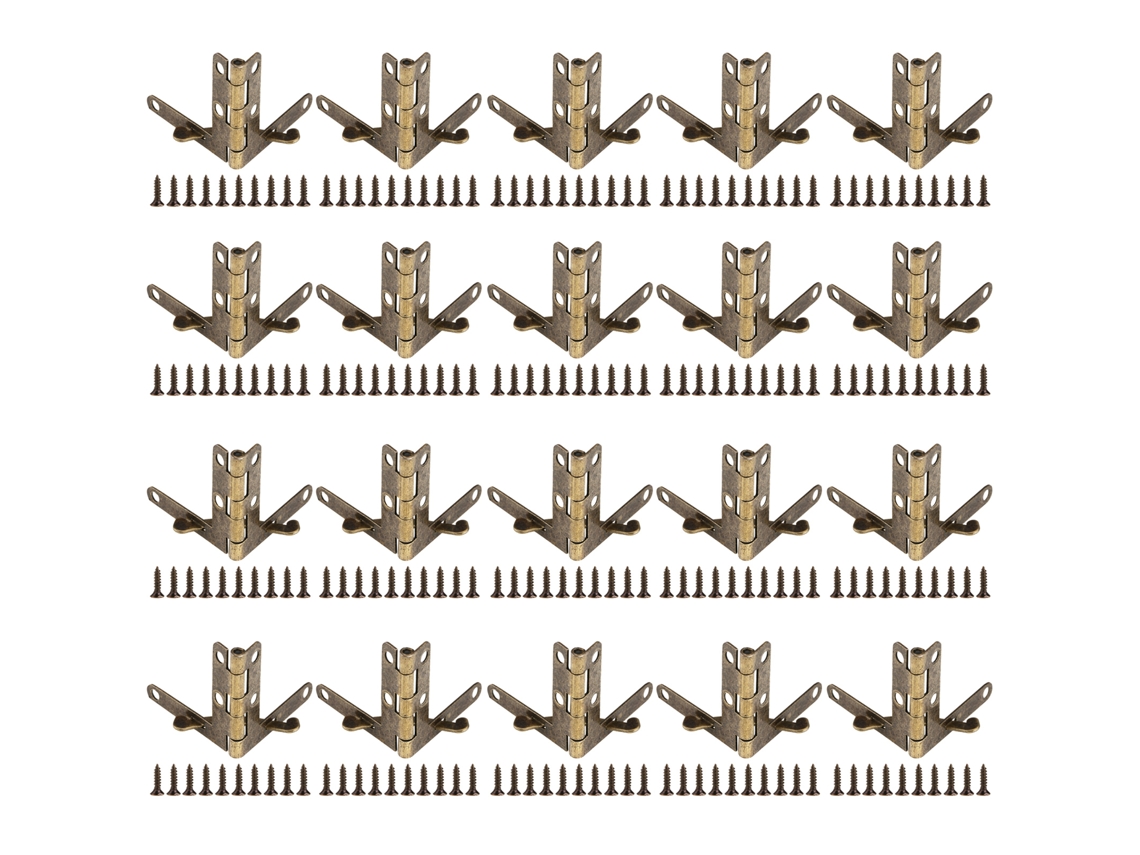 20 Bisagras De Resorte De Ángulo De 90° Para Joyeros, Vino, Relojes, Madera Y Bronce.