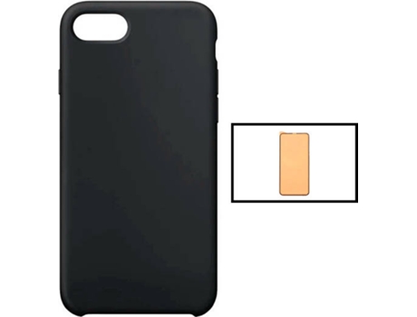 Kit Carcasa 3X1 Military + Protector de Pantalla CeramicGlass iPhone SE 2022 PHONECARE Negro