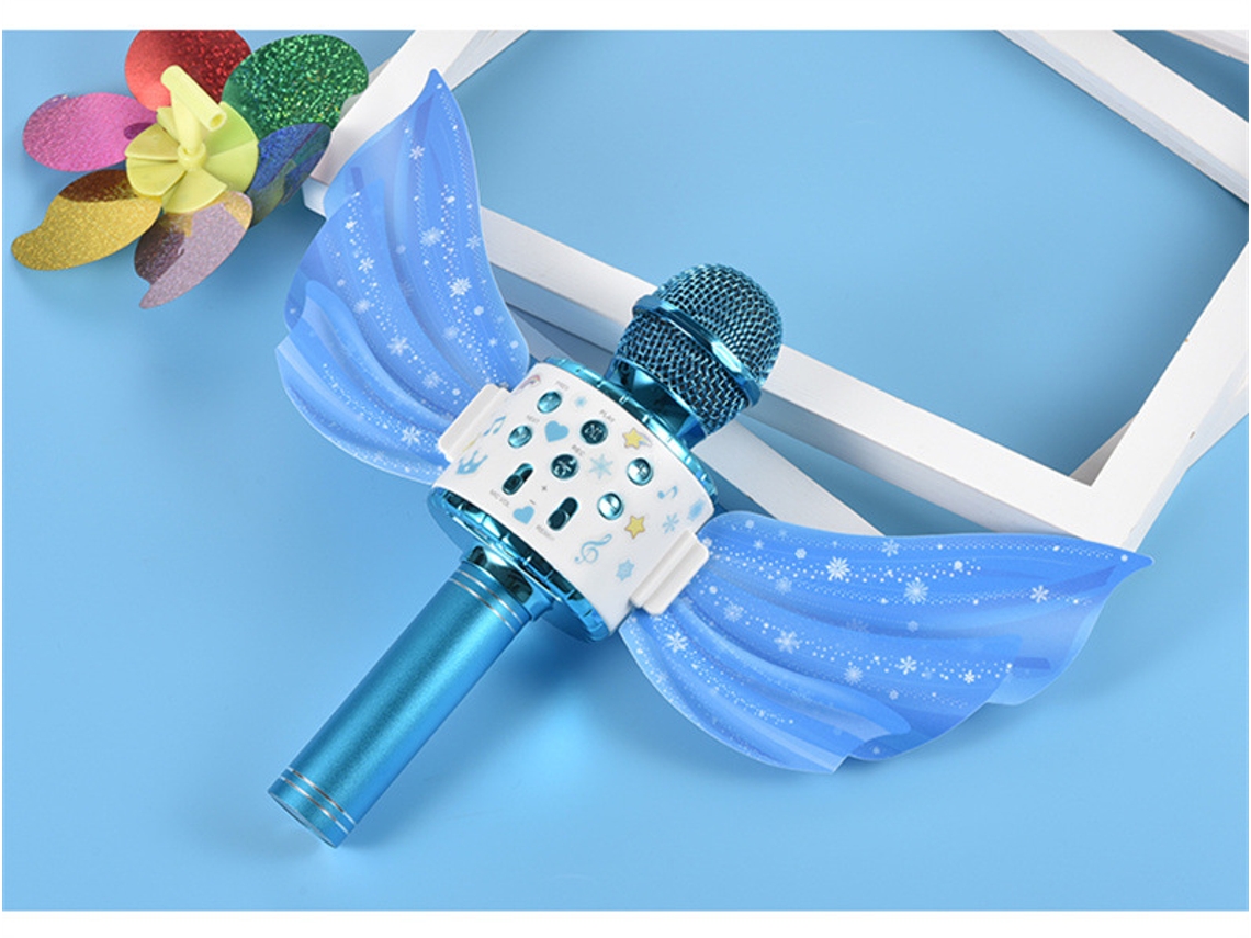 Ws88/Ls Micrófono Portátil Inalámbrico para Karaoke VEANXIN Micrófono con Altavoz USB para Niños Azul