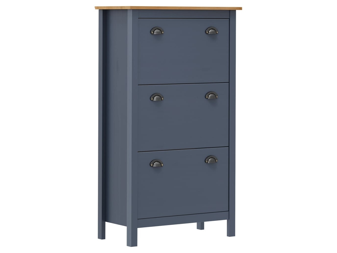 Zapatero Organizador Hill 72X35X124Cm Madera Pino Maciza Gris