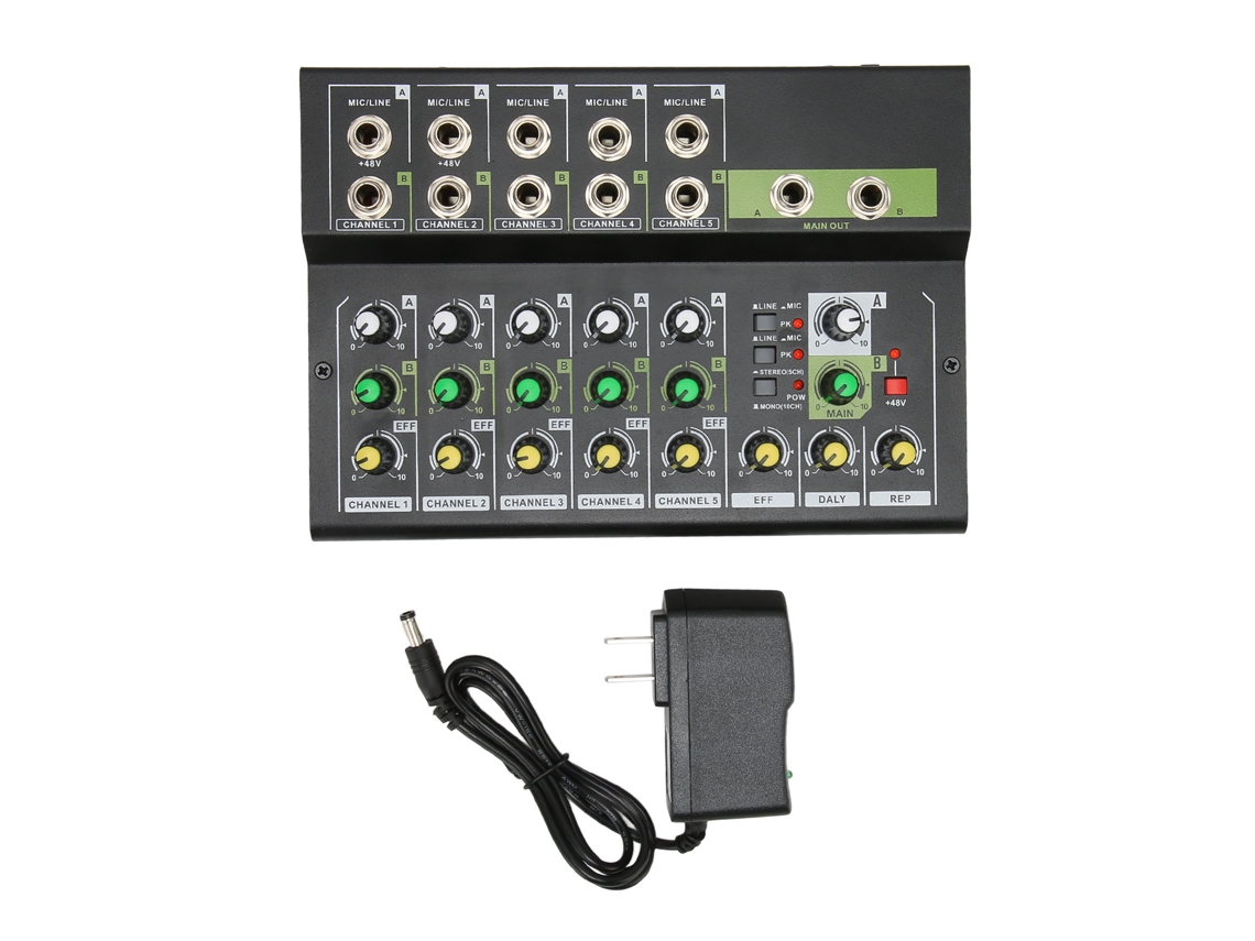 Mezclador Compacto De 10 Canales De Bajo Ruido Para Grabación En Estudio, Actuaciones En Directo, Karaoke, Enchufe Estadounidense.