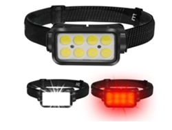 Linterna frontal LED superbrillante de 300 lúmenes con luz roja COB - Linterna frontal recargable YIZHOOD Lantern-0027 USB C (negra) YIZHOOD