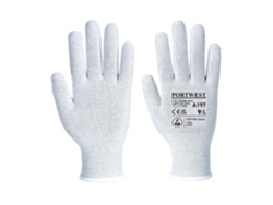 Guante antiestático de poliéster y fibra de carbono / Gris / S Portwest