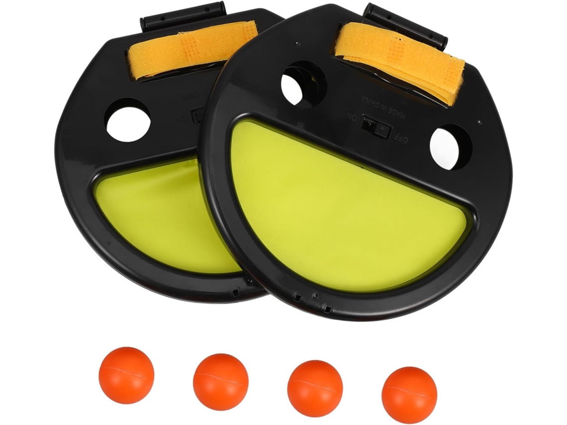 Juego De Raqueta Y Pelota De Plástico Amarillo Para Niños Y Niñas - Juego Completo De 2 Raquetas