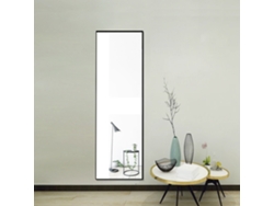 Espejo de pie, espejo de cuerpo entero con marco de aluminio, espejo de pared grande para sala de estar y dormitorio, 1500 x 400 mm, negro Rosahqnda