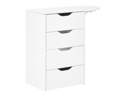 Toucador Com Espelho E Tamborete Beliani Beloeil De Mdf Branco 47x40x118