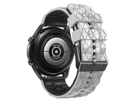 Correa de Silicona textura de fútbol 22mm dos colores para Samsung Galaxy Watch 3 45mm/Huawei Watch GT3 Pro 46mm - blanco/negro
