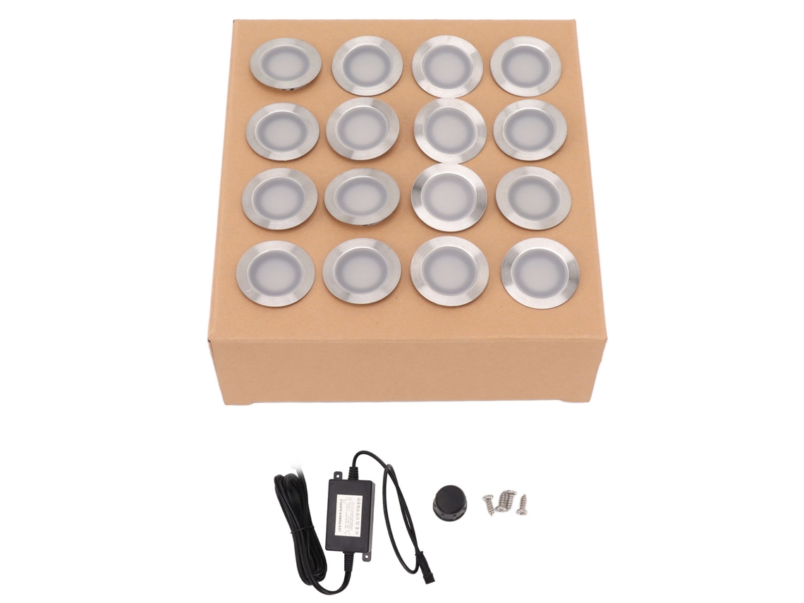 2026-kit De 16 Luces Led Para Terraza 10w Luz Blanca Cálida 2800-3200k Ip67 Empotrable 90-265v Plug Eu