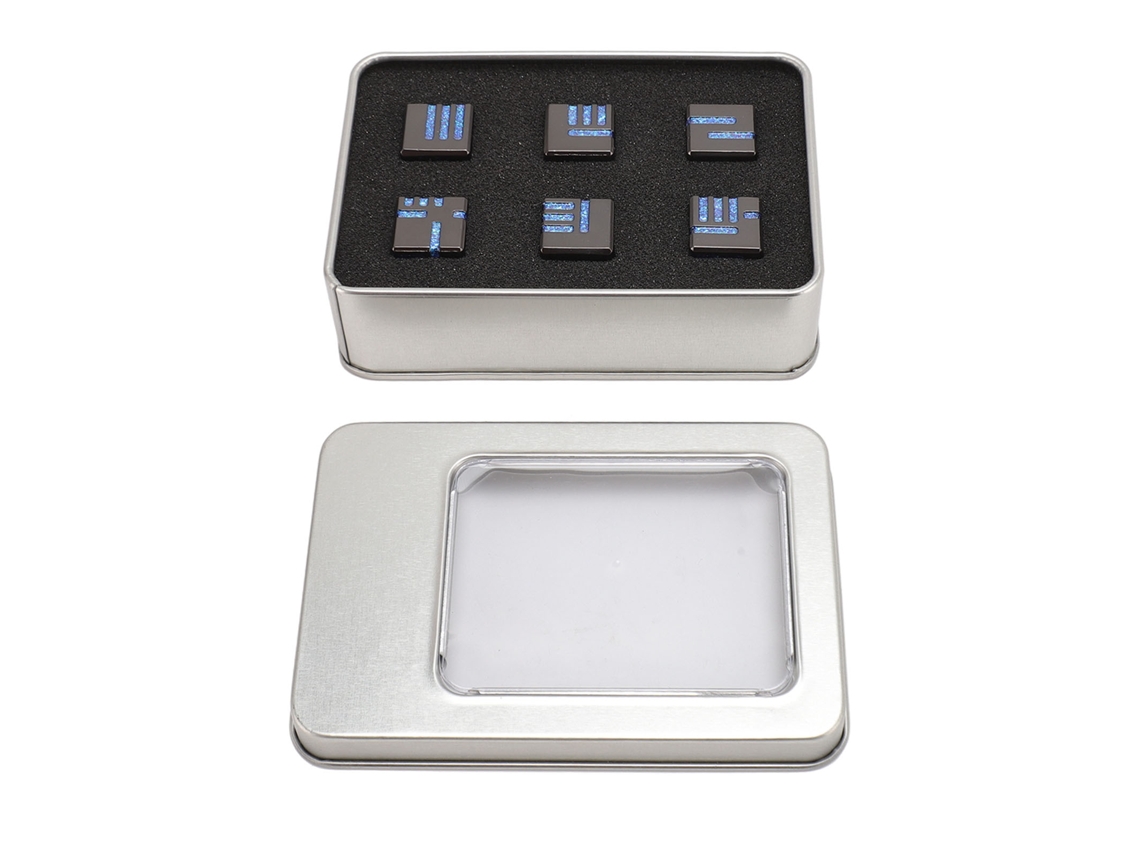Conjunto de 6 Dados de Metal LAXISCREED com Caixa