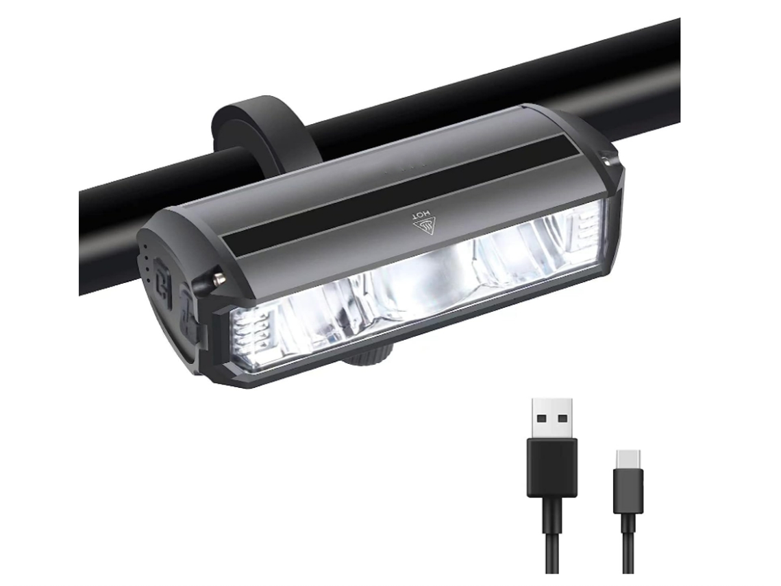 Luces LED superbrillantes para bicicleta, luces recargables USB para bicicleta, 4 modos de luz, fácil de instalar, IPX5 resistente al agua, seguridad vial para hombres, mujeres y niños (negro)