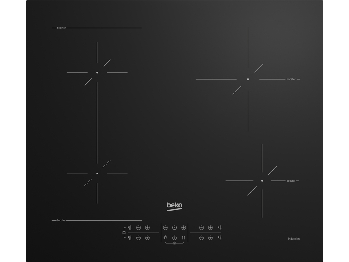 HII64200SFMT hobs Negro Integrado 59 cm Con placa de inducción 4 zona(s) BEKO
