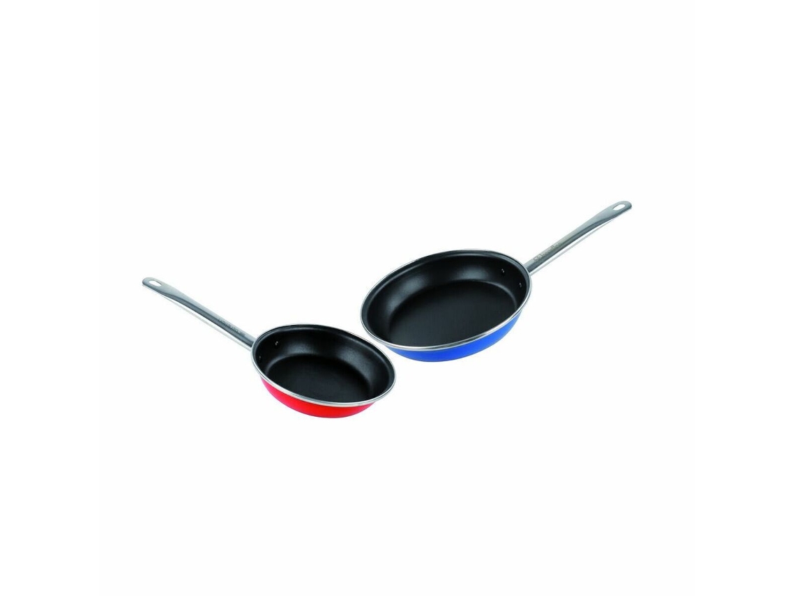 Set de Sartenes BENETTON RAINBOW BE (Azul - Rojo - Acero Inoxidable - Acero - Acero Esmaltado - 2 Piezas)