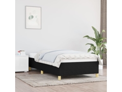 Estructura de cama sin colchón tela negro 80x200 cm