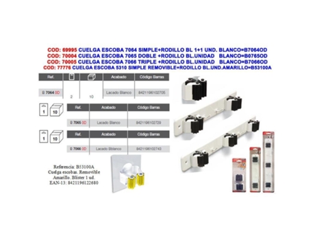 Brinox cuelga escoba con rodillo (blister 2 unidades) 7064