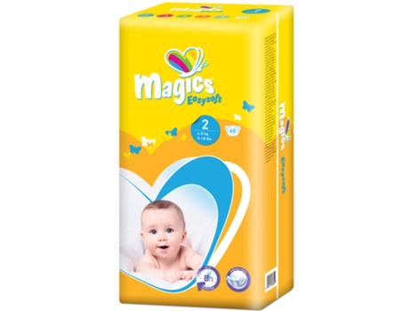 Pañales Talla 2 MAGICS EASYSOFT. 60uds. (4 - 8 kg)