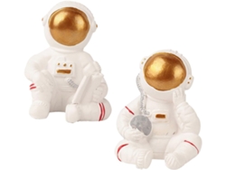 Slowmoose 2 Ganchos Adhesivos de Astronauta, Resina, para Cables/Llaves.