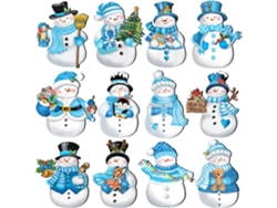24 adornos de muñecos de nieve de madera: manualidades para decorar fiestas navideñas