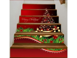 Adhesivo navideño para escaleras, decorativo 3D, resistente al agua.