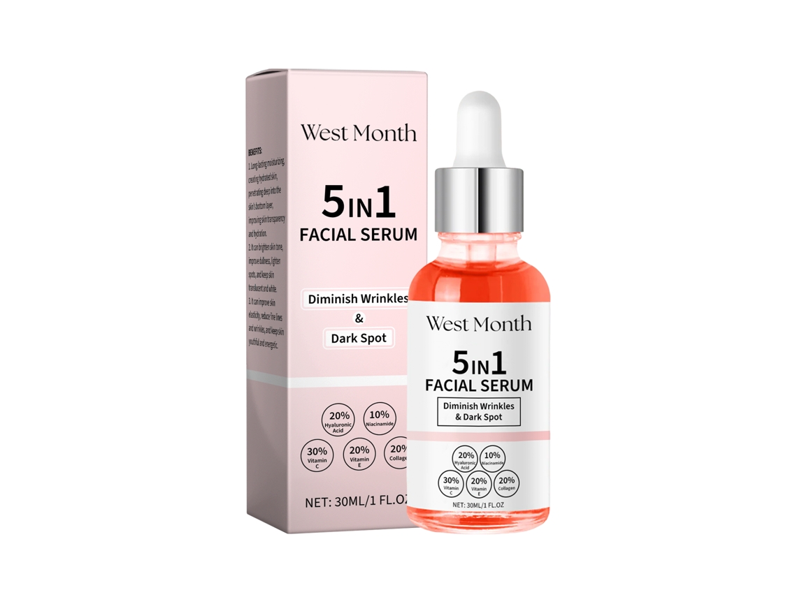 Sérum antiarrugas 5 en 1 para una piel suave de acción rápida.