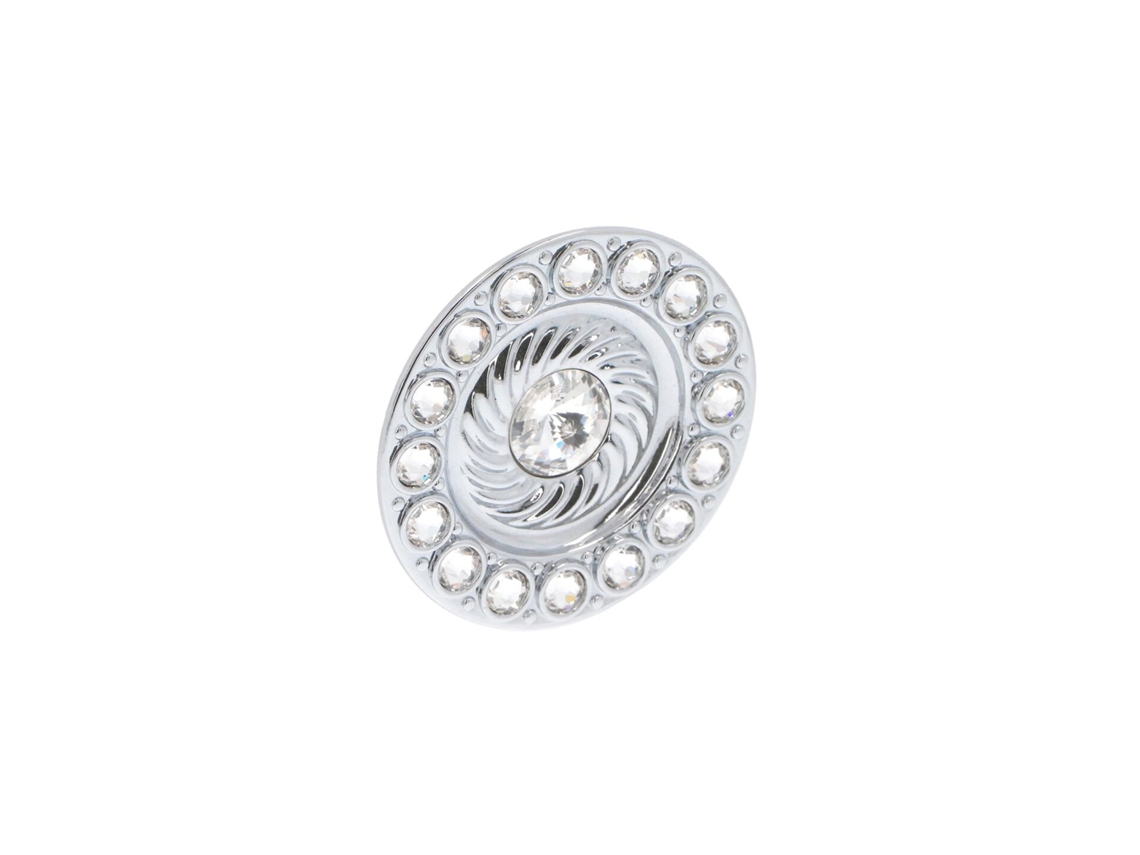 Pomo Para Muebles De Zamac Y Cristal Diámetro 60mm Cromo Pulido Lote De 6