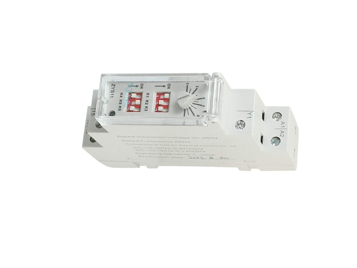 Zys11 260v 3a 0.6s 100h Temporizador para carril DIN con retardo e interruptor de encendido/apagado CHABERLU