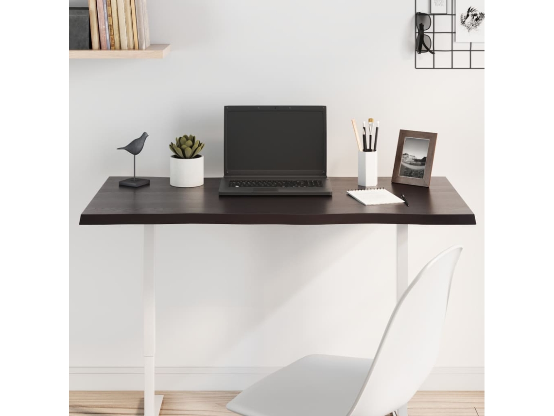 Tablero Mesa | Tablero De Escritorio | Superficie De Mesa Madera Tratada Roble Borde Vivo Marrón 100x50x2 Cm
