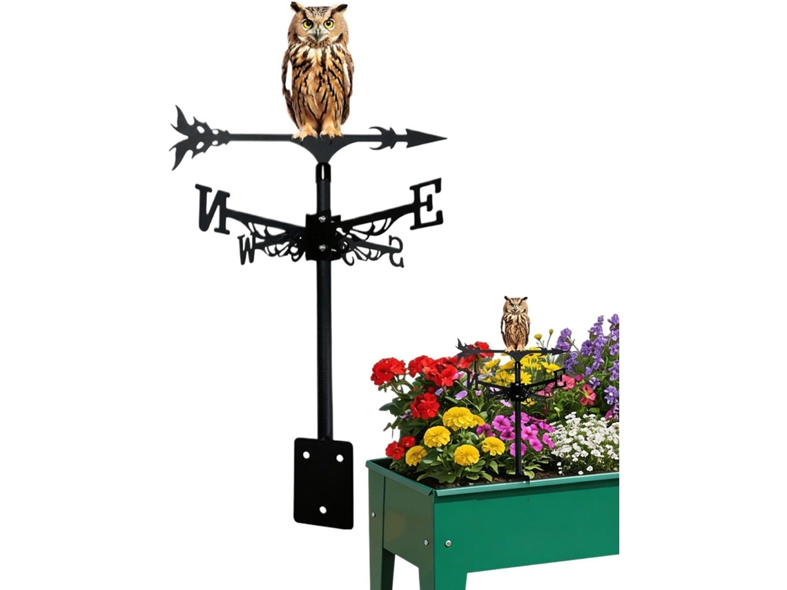 Veleta – Paravientos Metálico Con Forma De Búho – Veletas Para Uso Exterior, Casa De Campo, Patio, Tejado, Jardín,