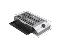Barbacoa eléctrica de 2,5 kW, temperatura regulable de 50 a 300 °C, OEM plateada