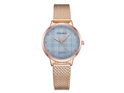 Reloj Yolako Para Mujer, Correa De Plástico, Cuarzo, Moda, Diseño Personalizado, Azul Claro, Dorado, Rosa