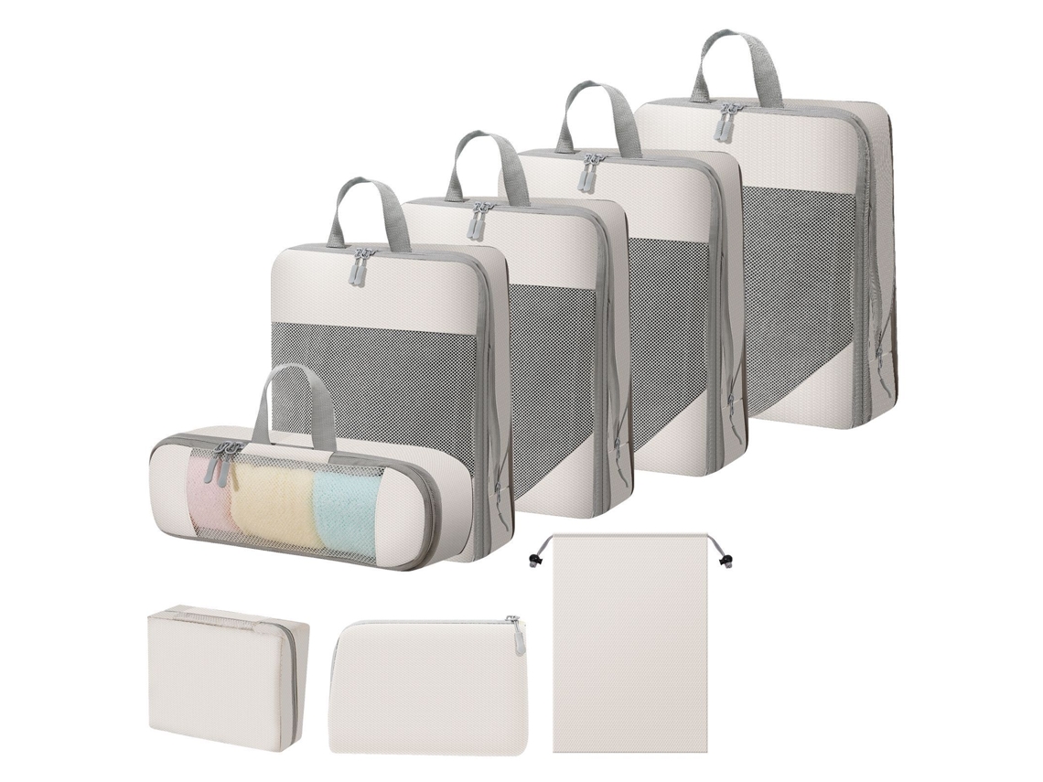 Juego De Organización Para Clasificar Ropa De 8 Piezas, Cubos De Embalaje Para Viajes Que Ahorran Espacio CHRUI Beige