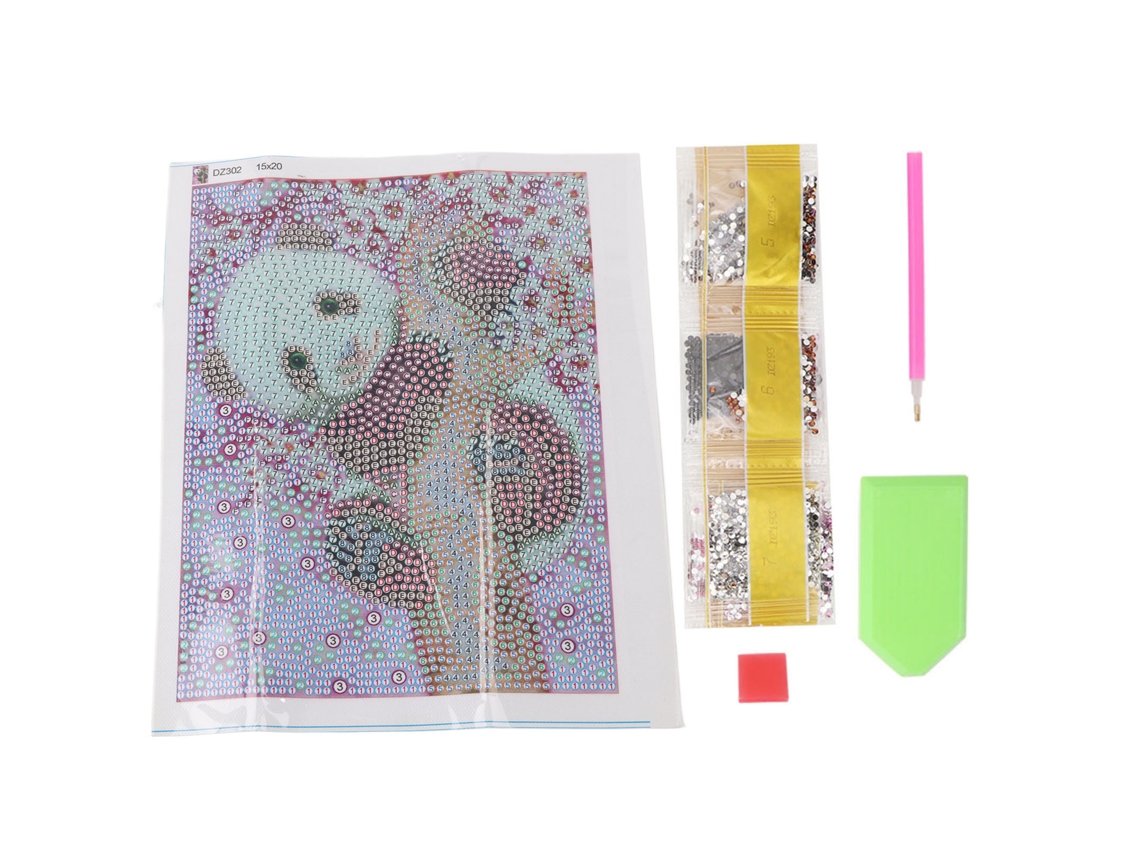 Pintura decorativa de diamantes DIY con un lindo panda