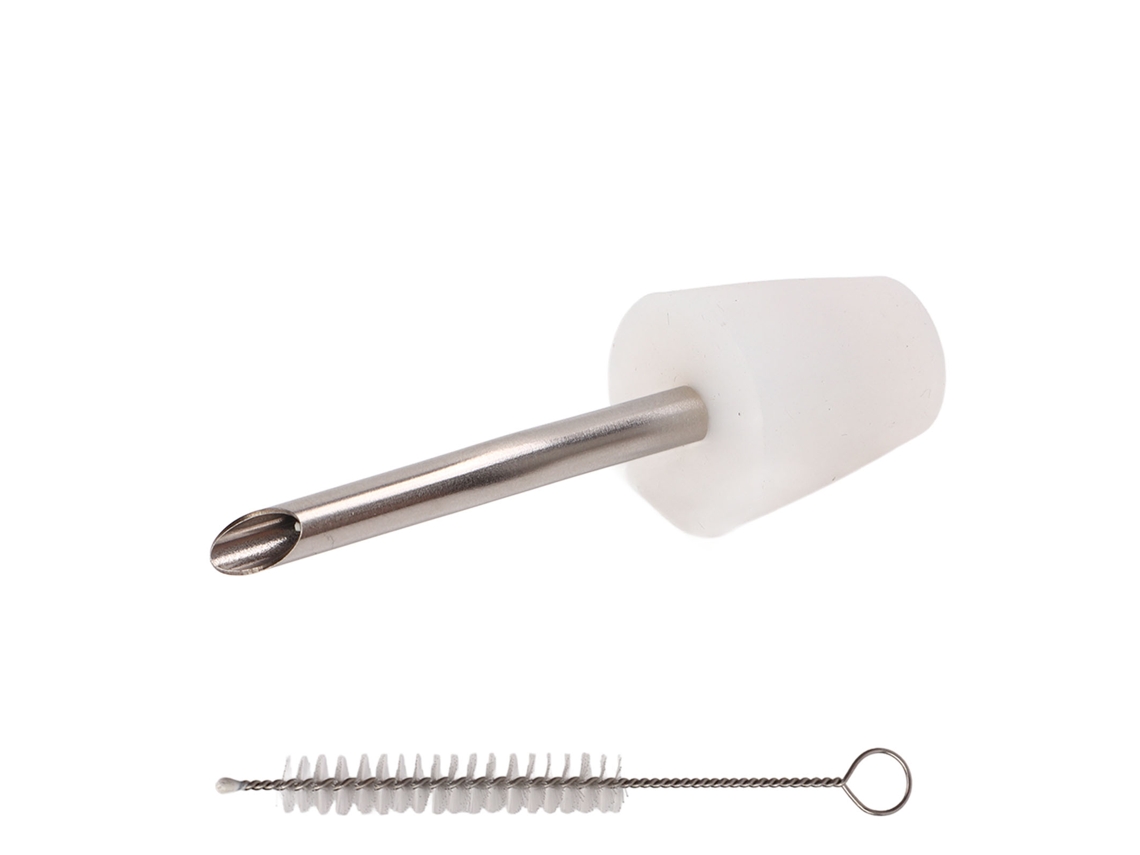 Extensión De Boquilla De Acero Inoxidable Y Silicona Para Hervidor Con Cepillo - Accesorio Para Camping, Senderismo Y Pesca - Blanco