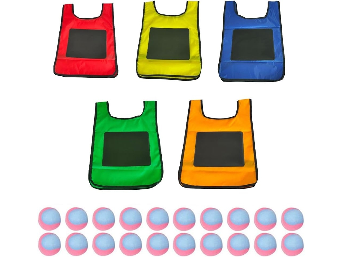 Conjunto Eludeball - 5 Piezas De Mallas Y Chalecos Para Niños Con 20 Pelotas Para Deportes Y Juegos.