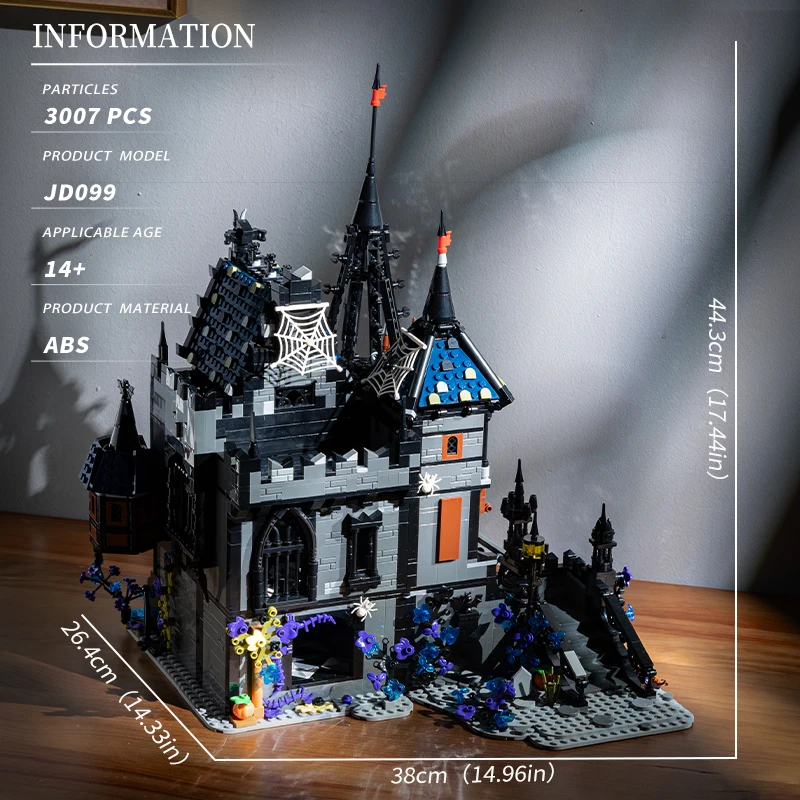 (3007 Piezas) Juguete De Bloques De Construcción Escena Callejera Castillo De Drácula Vampiro Juguete De Bloques De Construcción