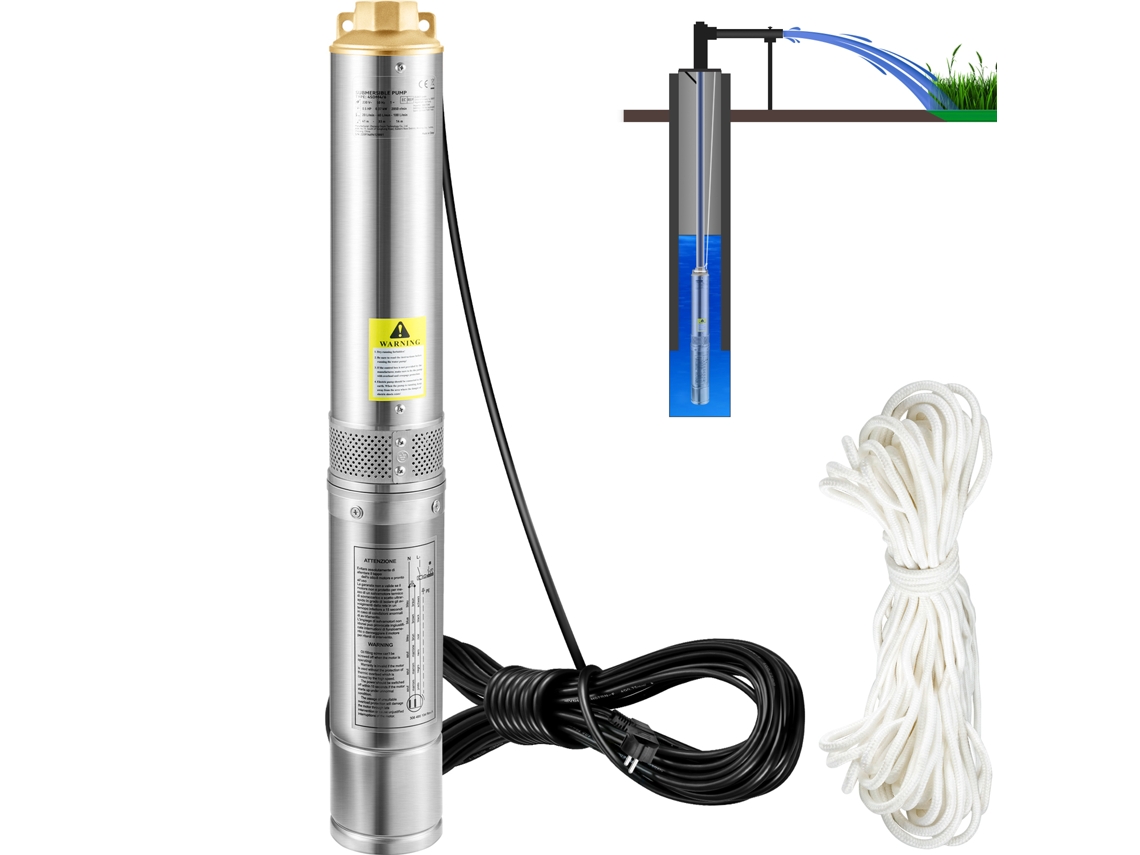 Bomba Sumergible De Pozo Profundo Succebuy 750w 230v 105l/min Acero Inoxidable Ip68 Impermeable